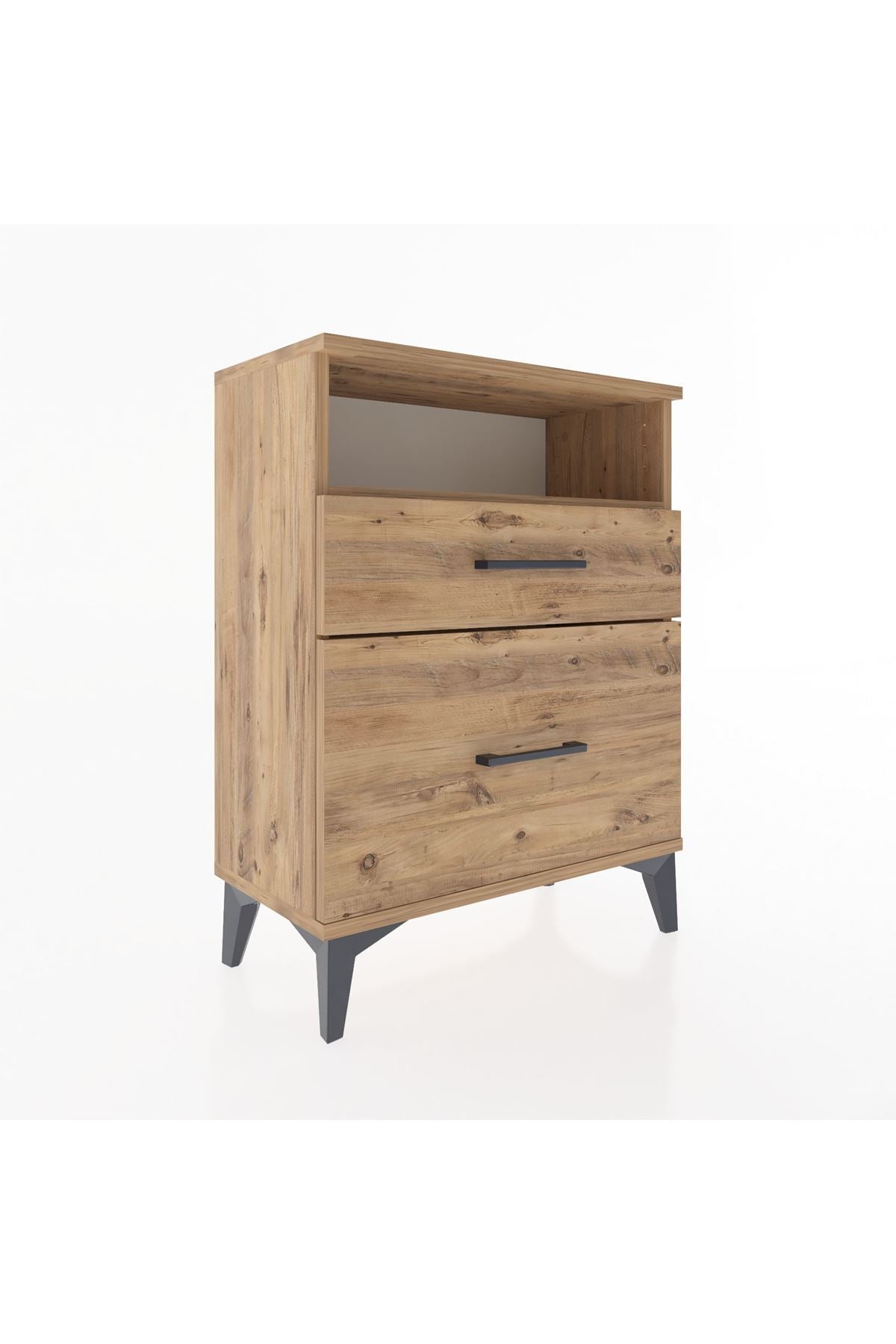 Arges Komodin Tek Raflı 2 Çekmeceli 60x30x80 - S13M006V9A