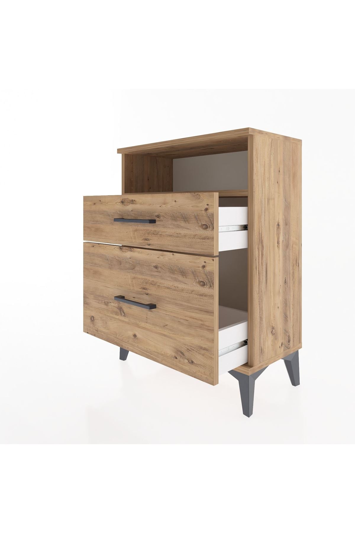 Arges Komodin Tek Raflı 2 Çekmeceli 60x30x80 - S13M006V9A