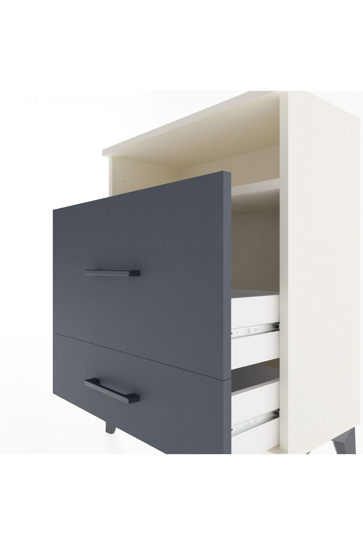Arges Komodin Tek Raflı 2 Çekmeceli 60x30x80 - S13M007V2A