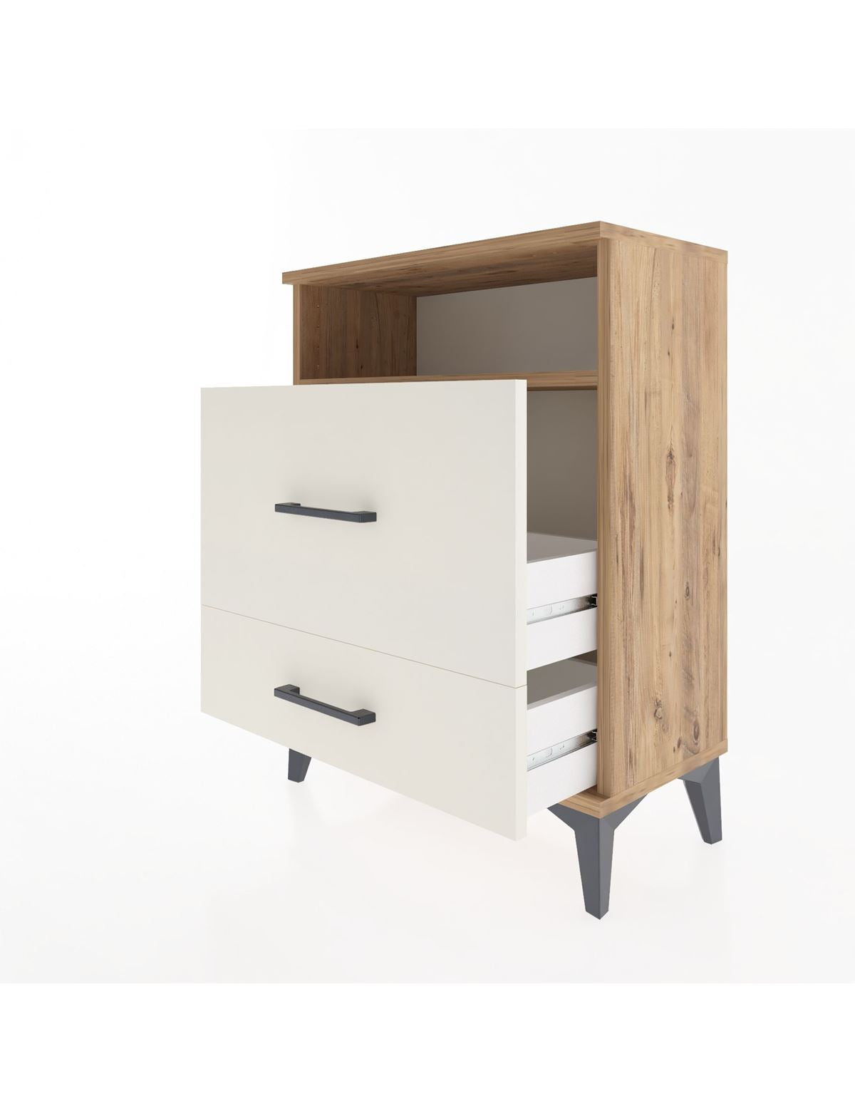 Arges Komodin Tek Raflı 2 Çekmeceli 60x30x80 - S13M007V7A