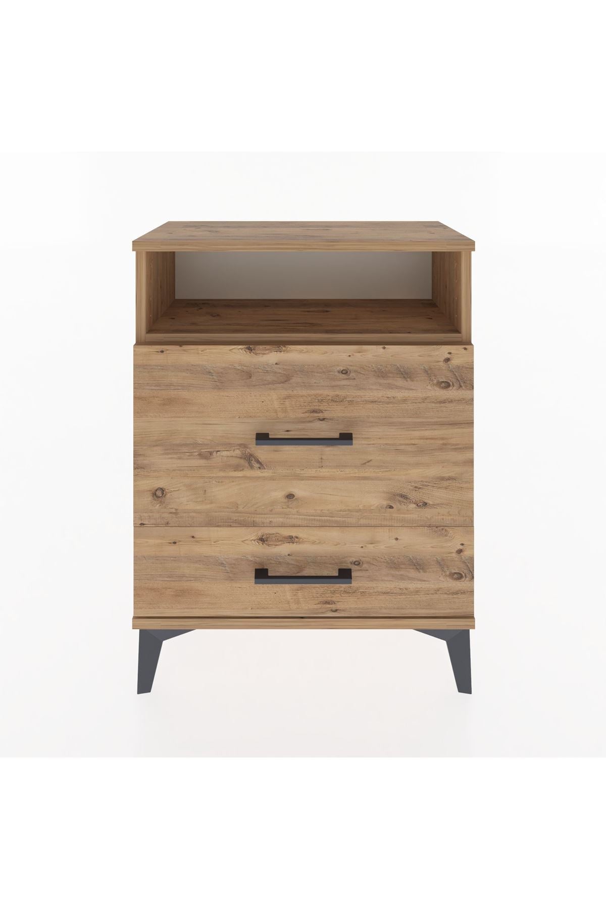 Arges Komodin Tek Raflı 2 Çekmeceli 60x30x80 - S13M007V9A