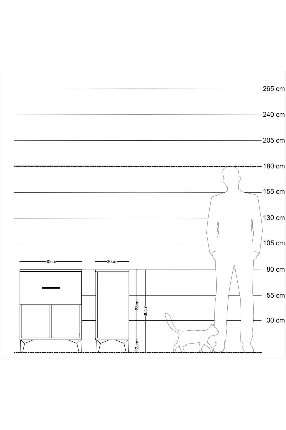 Arges Komodin Tek Çekmeceli 60x30x80 - S13M010V9A