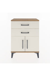 Arges Komodin Tek Raflı 2 Çekmeceli 2 Kapaklı 60x30x80 - S13M013V7A