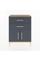 Arges Komodin Tek Raflı 2 Çekmeceli 2 Kapaklı 60x30x80