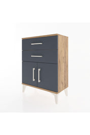 Arges Komodin Tek Raflı 2 Çekmeceli 2 Kapaklı 60x30x80 - S13M013V8A