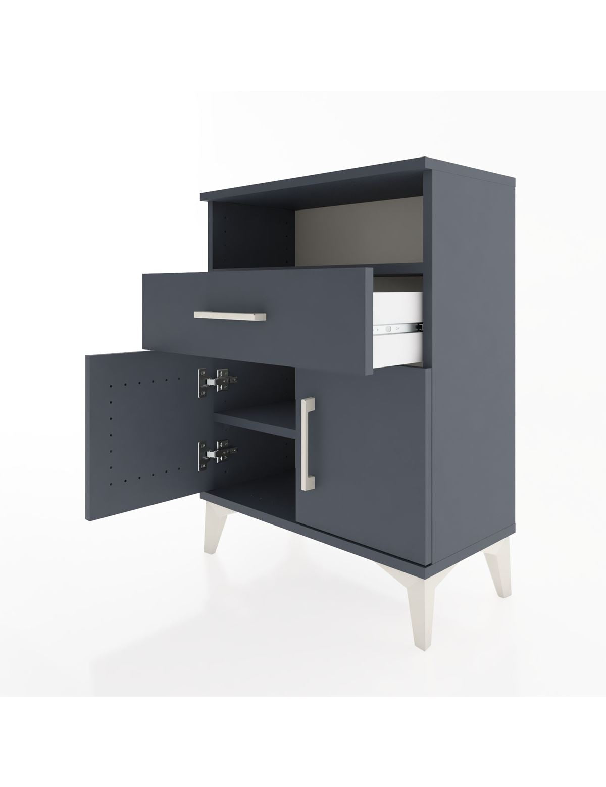 Arges Komodin 2 Raflı Tek Çekmeceli 2 Kapaklı 60x30x80 - S13M014V5A