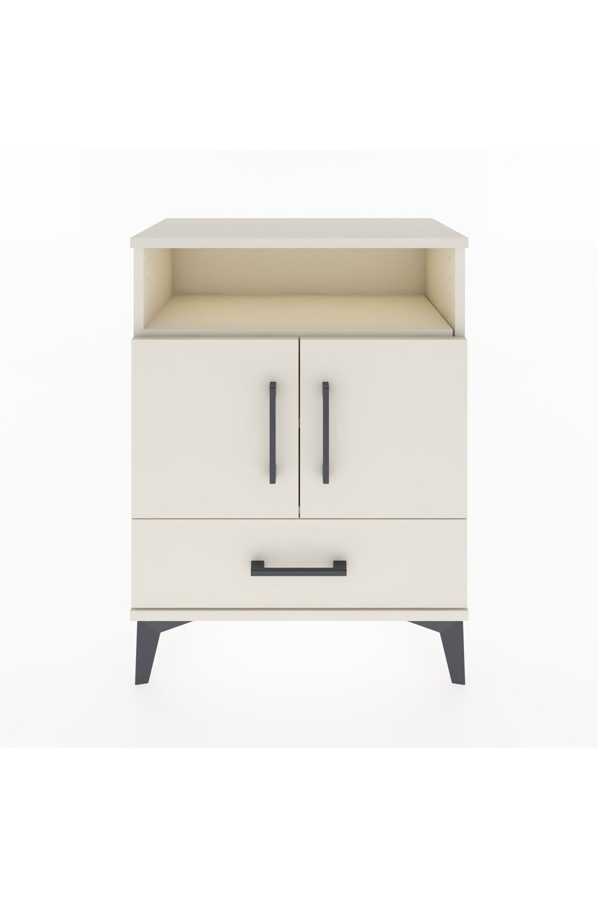 Arges Komodin 3 Raflı Tek Çekmeceli 2 Kapaklı 60x30x80 - S13M017V1A