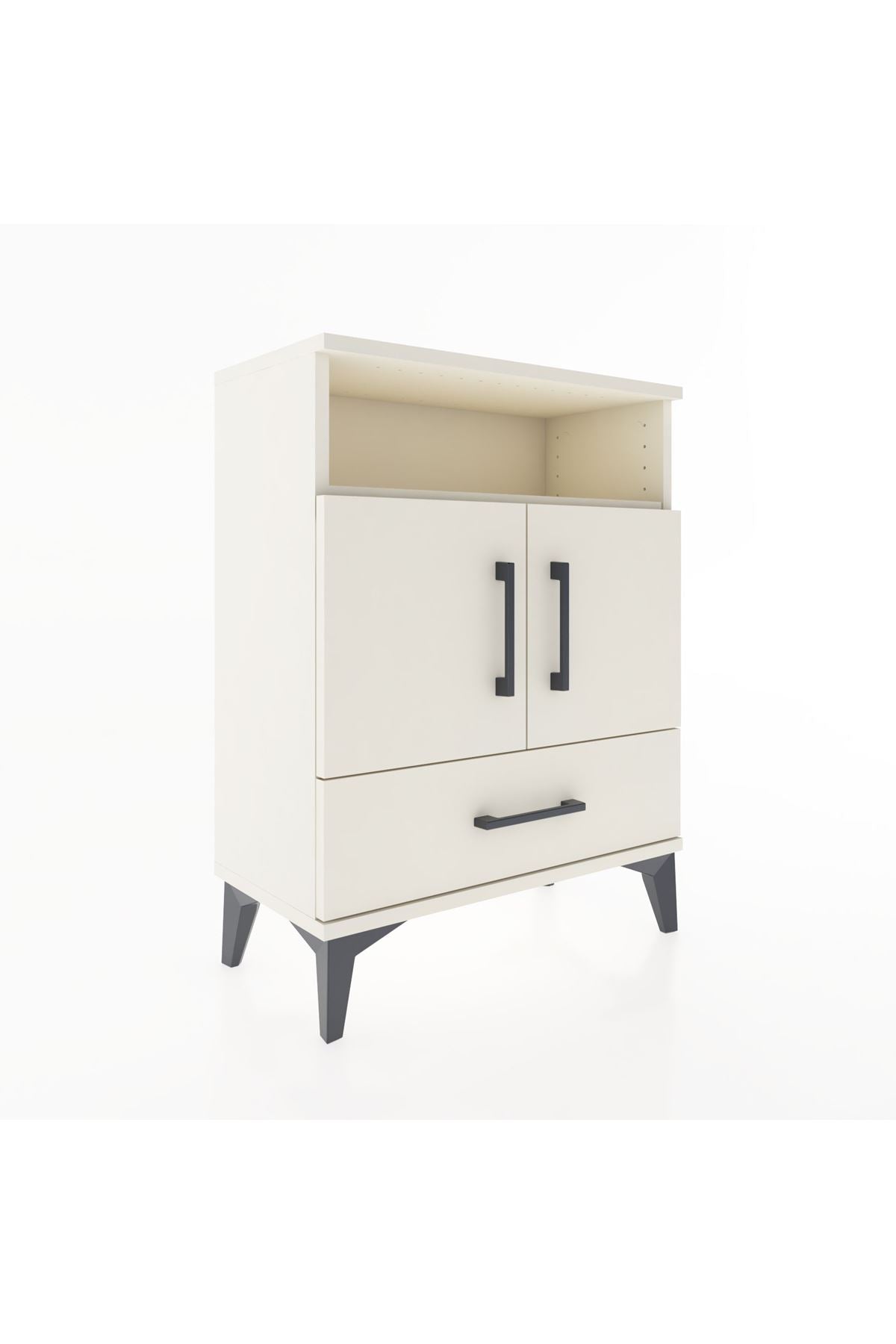 Arges Komodin 3 Raflı Tek Çekmeceli 2 Kapaklı 60x30x80 - S13M017V1A