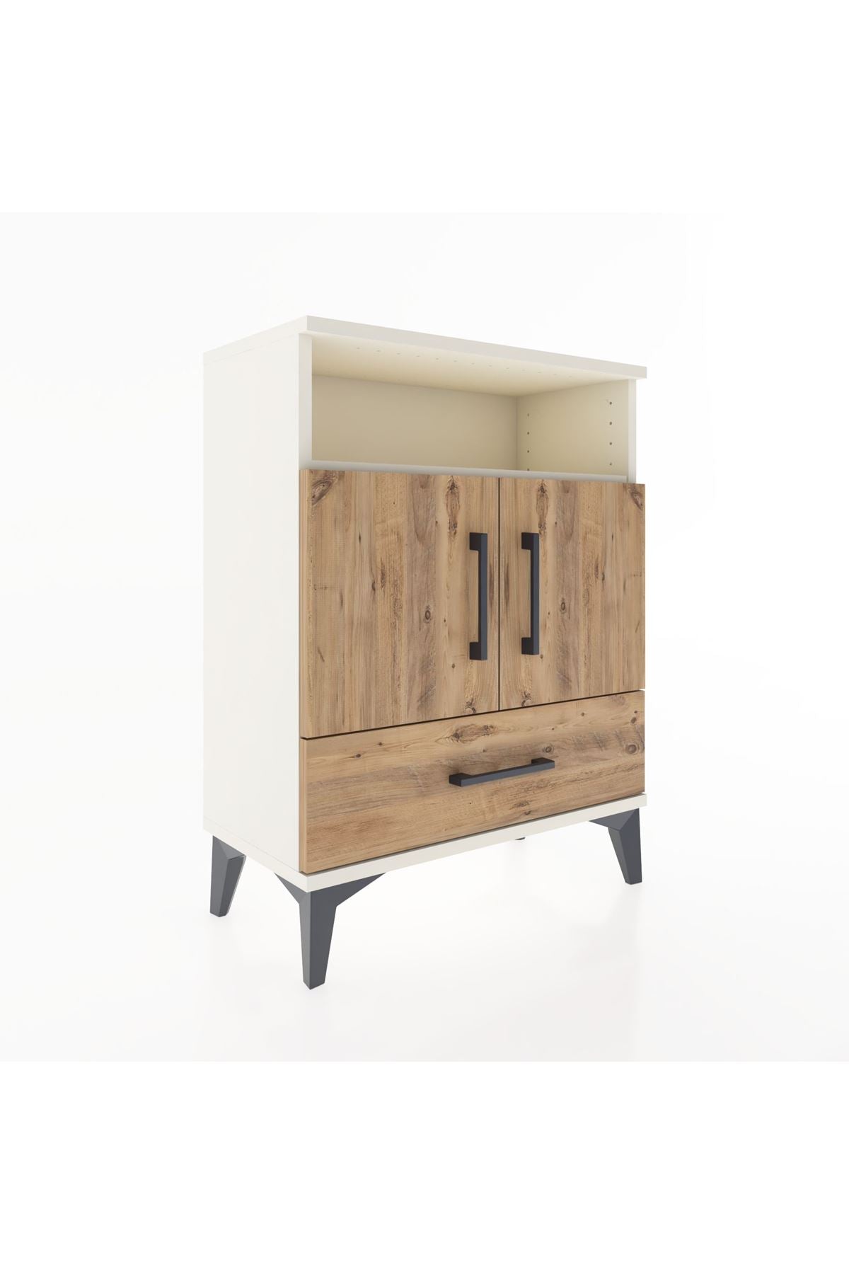 Arges Komodin 3 Raflı Tek Çekmeceli 2 Kapaklı 60x30x80 - S13M017V3A