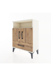 Arges Komodin 3 Raflı Tek Çekmeceli 2 Kapaklı 60x30x80 - S13M017V3A