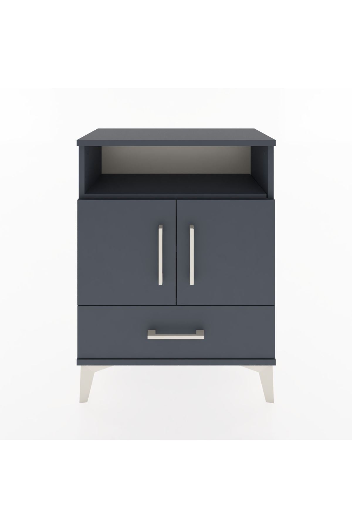 Arges Komodin 3 Raflı Tek Çekmeceli 2 Kapaklı 60x30x80 - S13M017V5A