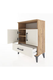 Arges Komodin 3 Raflı Tek Çekmeceli 2 Kapaklı 60x30x80 - S13M017V7A