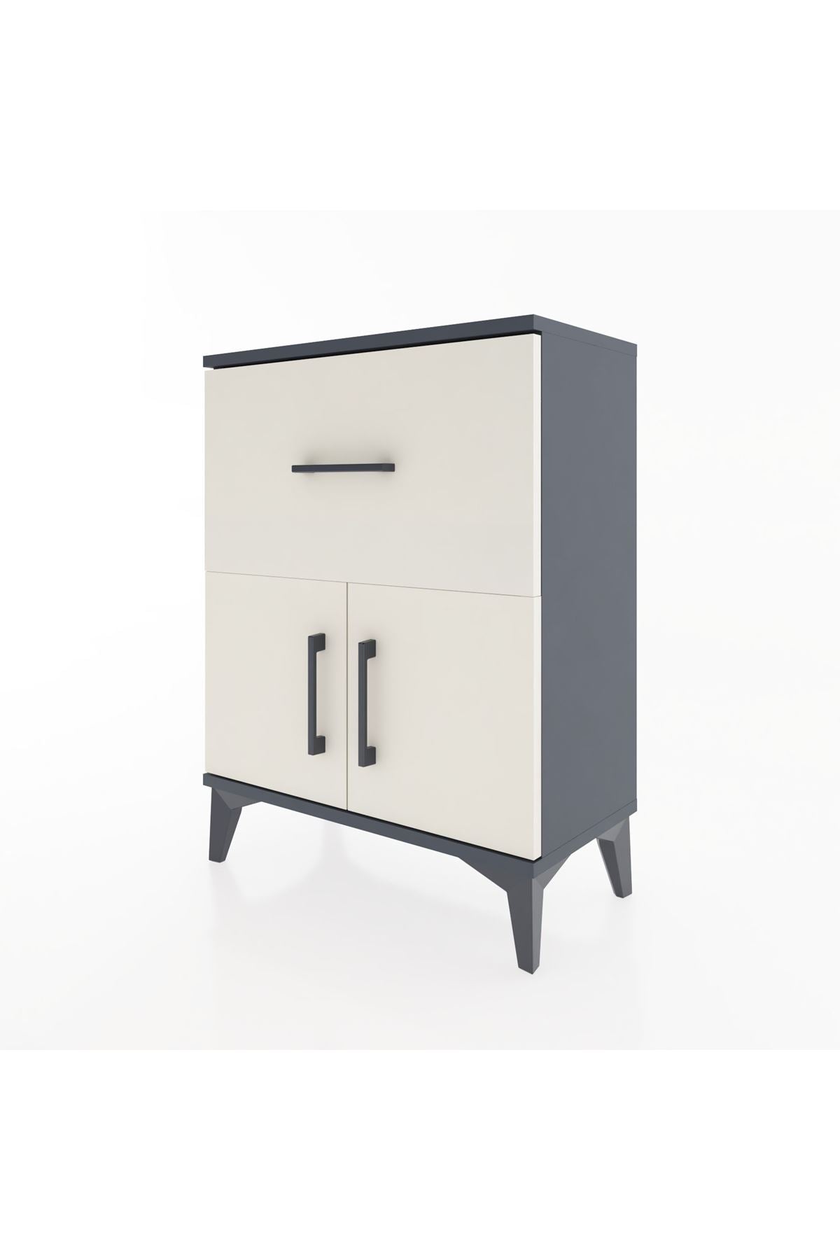 Arges Komodin Tek Raflı Tek Çekmeceli 2 Kapaklı 60x30x80 - S13M018V4A
