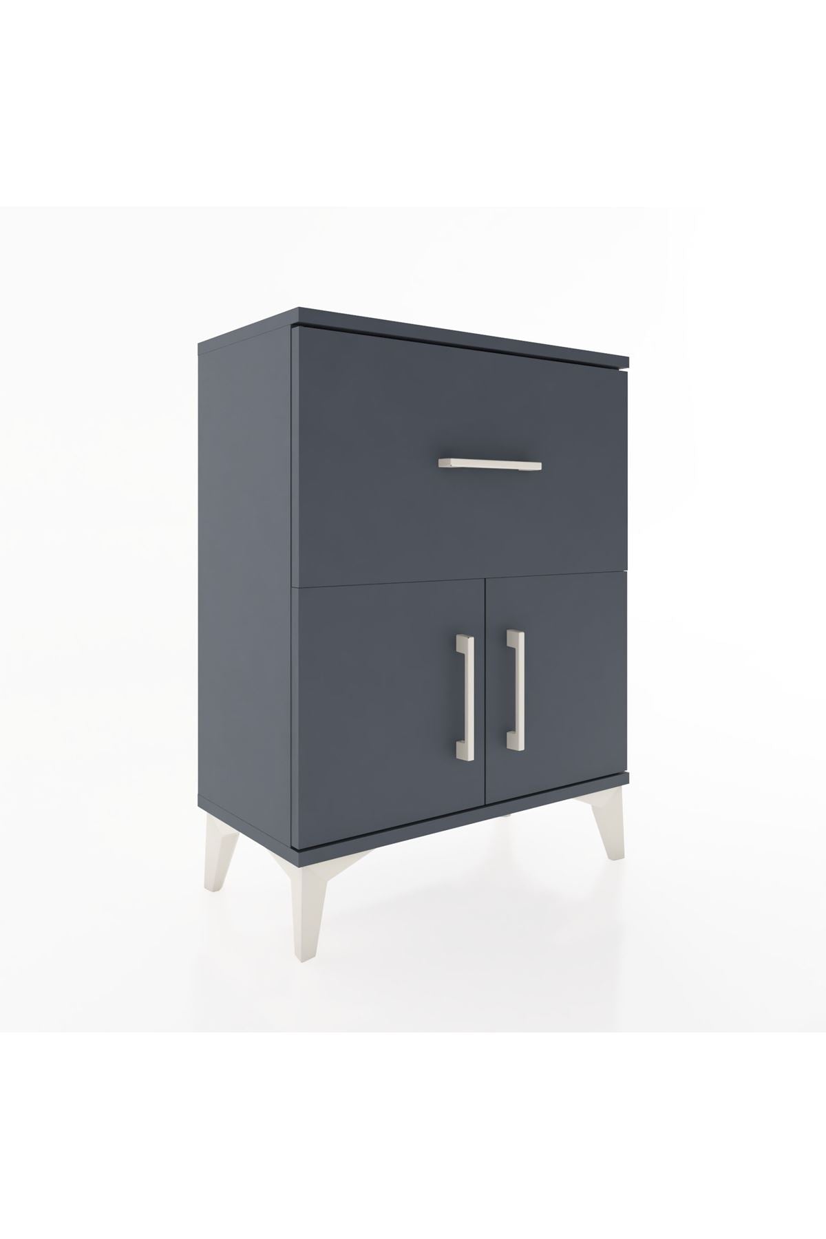 Arges Komodin Tek Raflı Tek Çekmeceli 2 Kapaklı 60x30x80 - S13M018V5A