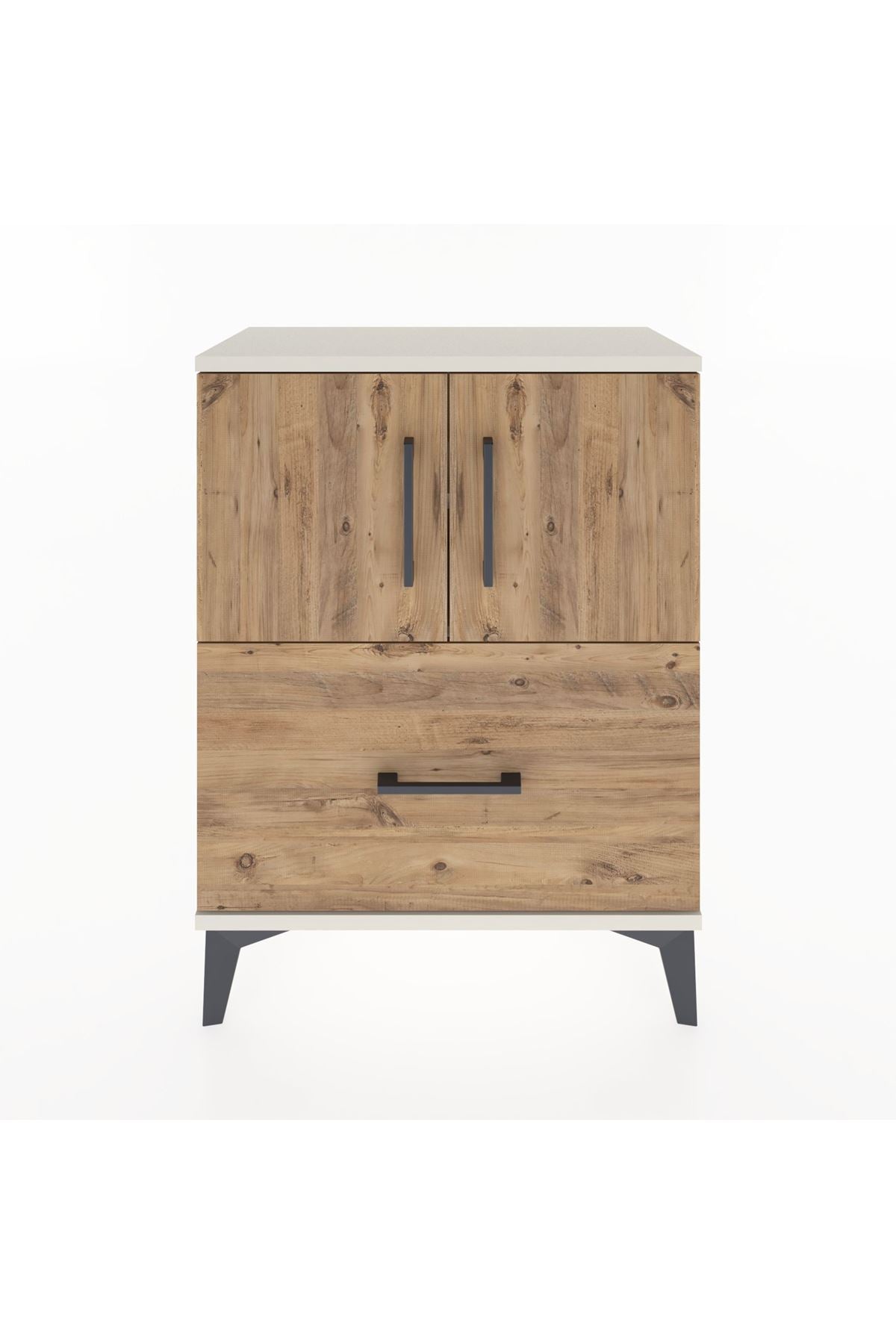 Arges Komodin 2 Raflı Tek Çekmeceli 2 Kapaklı 60x30x80 - S13M019V3A