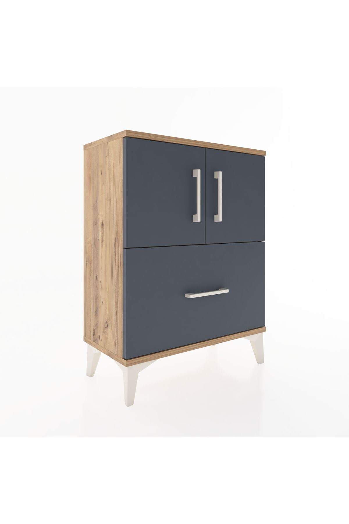 Arges Komodin 2 Raflı Tek Çekmeceli 2 Kapaklı 60x30x80 - S13M019V8A