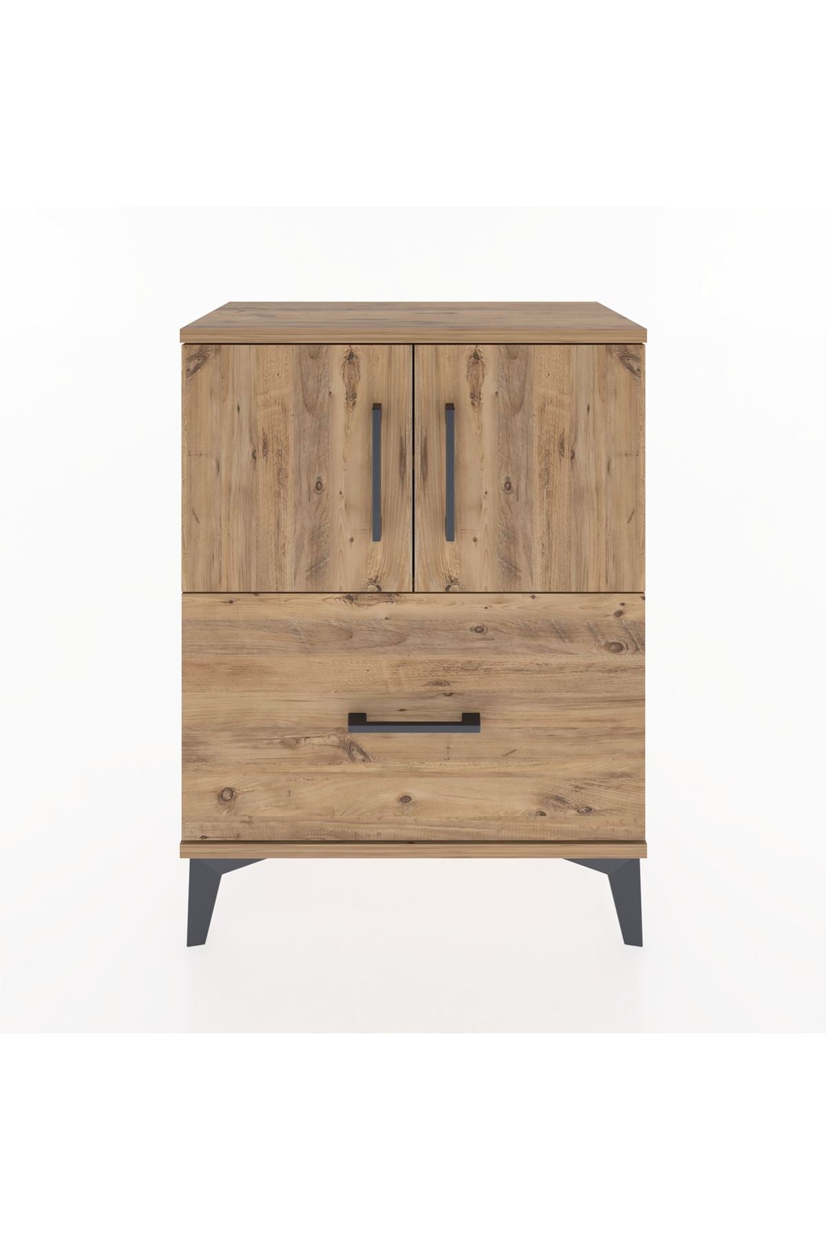Arges Komodin 2 Raflı Tek Çekmeceli 2 Kapaklı 60x30x80 - S13M019V9A
