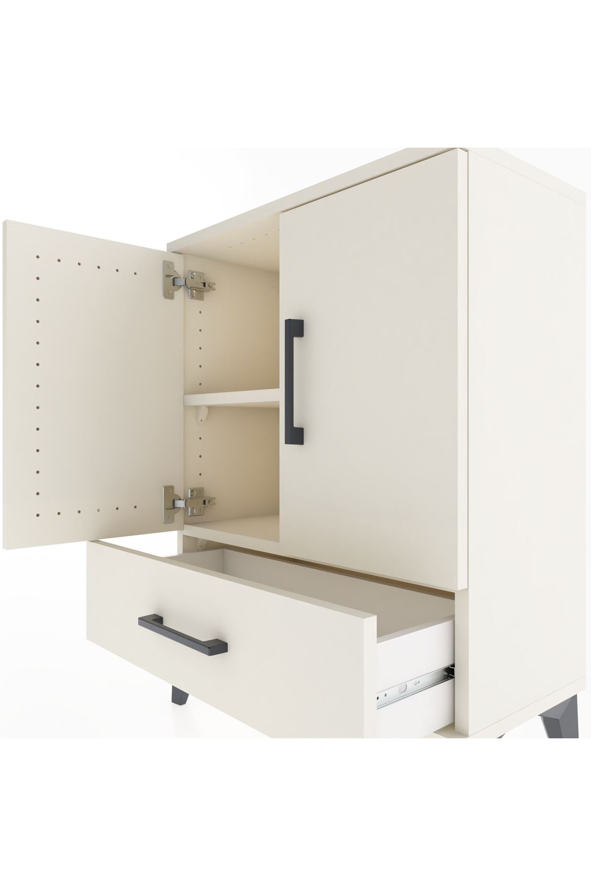 Arges Komodin 2 Raflı Tek Çekmeceli Tek Kapaklı 60x30x80 - S13M020V1A