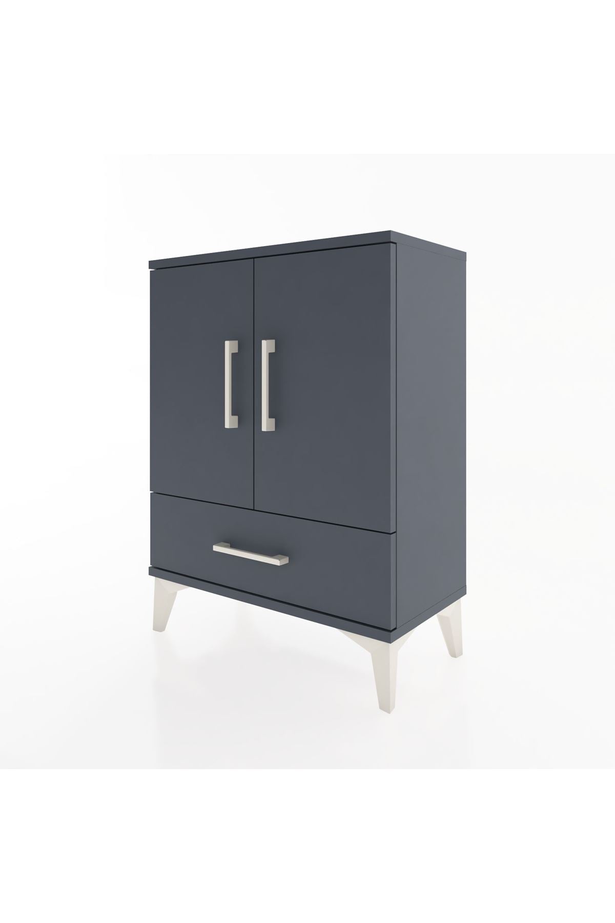Arges Komodin 2 Raflı Tek Çekmeceli Tek Kapaklı 60x30x80 - S13M020V5A