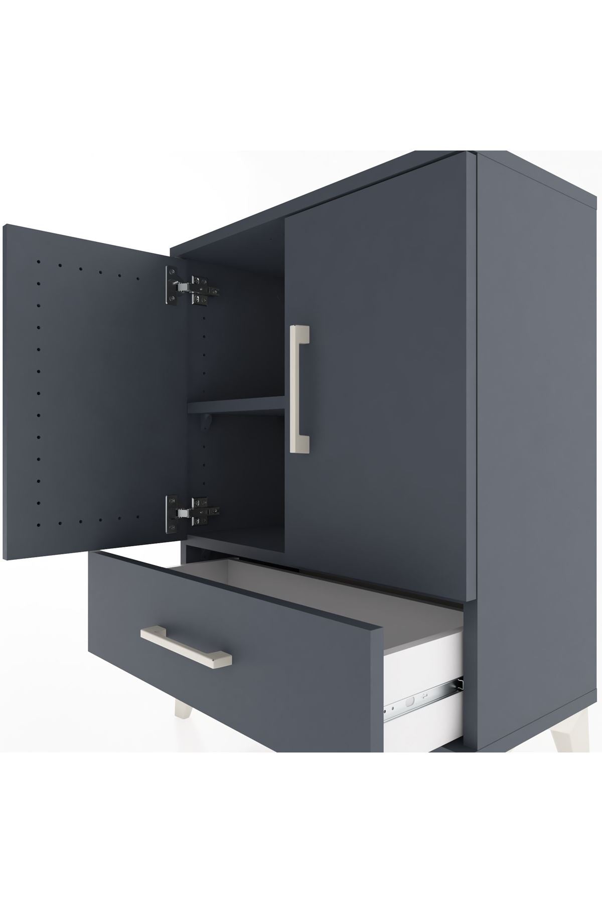 Arges Komodin 2 Raflı Tek Çekmeceli Tek Kapaklı 60x30x80 - S13M020V5A