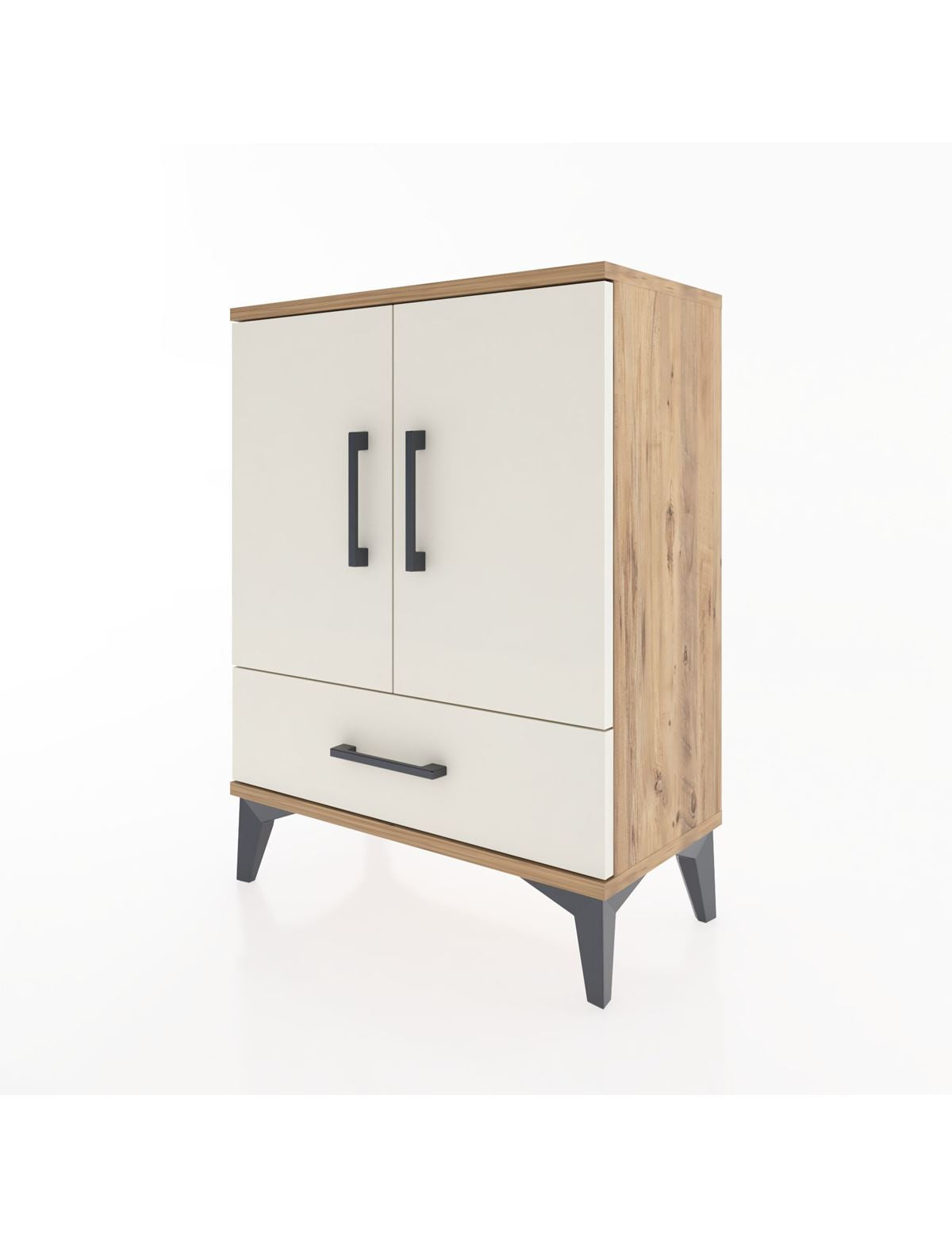 Arges Komodin 2 Raflı Tek Çekmeceli Tek Kapaklı 60x30x80 - S13M020V7A