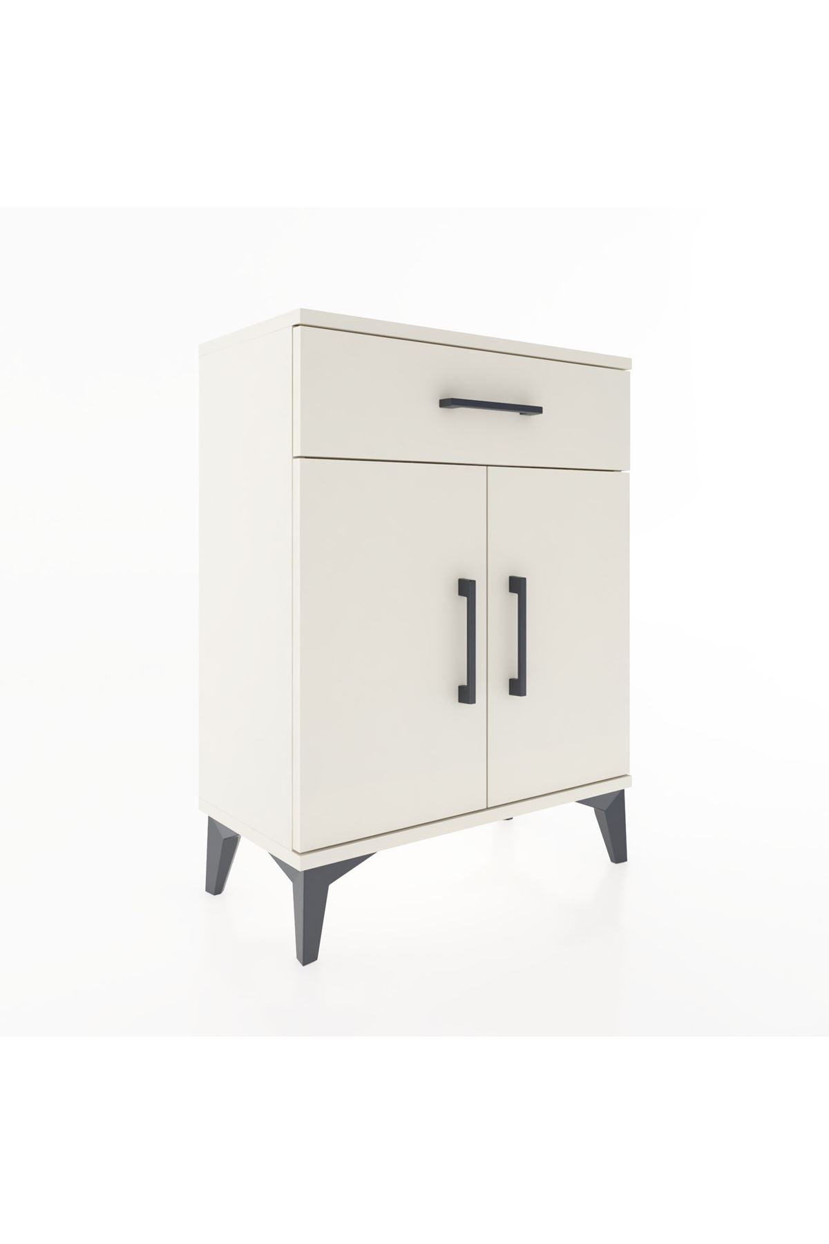 Arges Komodin Tek Raflı Tek Çekmeceli 2 Kapaklı 60x30x80 - S13M021V1A