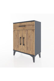 Arges Komodin Tek Raflı Tek Çekmeceli 2 Kapaklı 60x30x80 - S13M021V6A