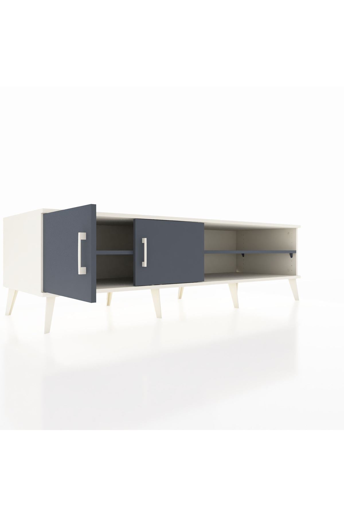 Kronos TV Ünitesi 2 Raflı 2 Kapaklı 176x59x51 Aytaşı-Antrasit/Antrasit