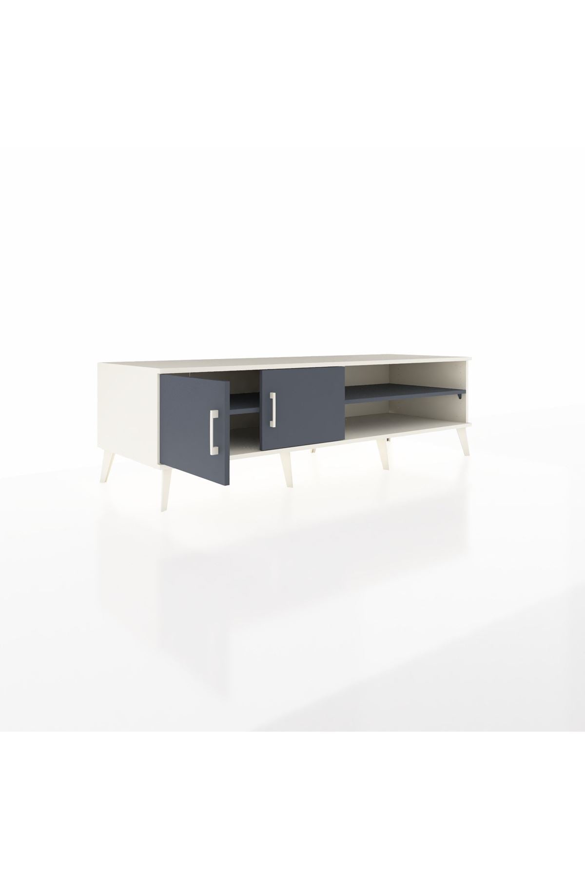 Kronos TV Ünitesi 2 Raflı 2 Kapaklı 176x59x51 Aytaşı-Antrasit/Antrasit