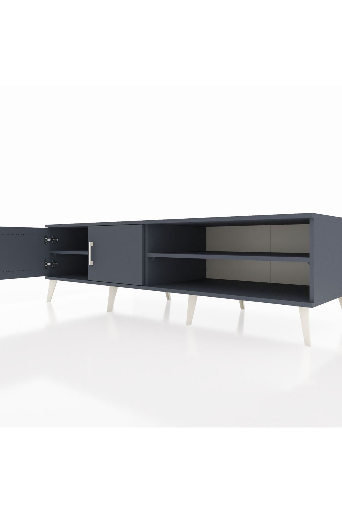 Kronos TV Ünitesi 2 Raflı 2 Kapaklı 176x59x51 Antrasit-Antrasit/Antrasit