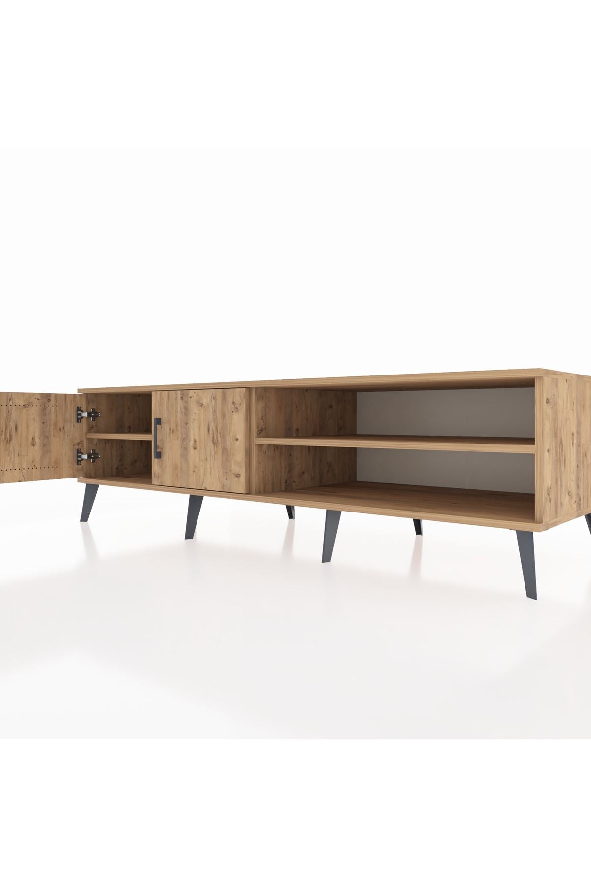 Kronos TV Ünitesi 2 Raflı 2 Kapaklı 176x59x51 Çam-Çam/Çam