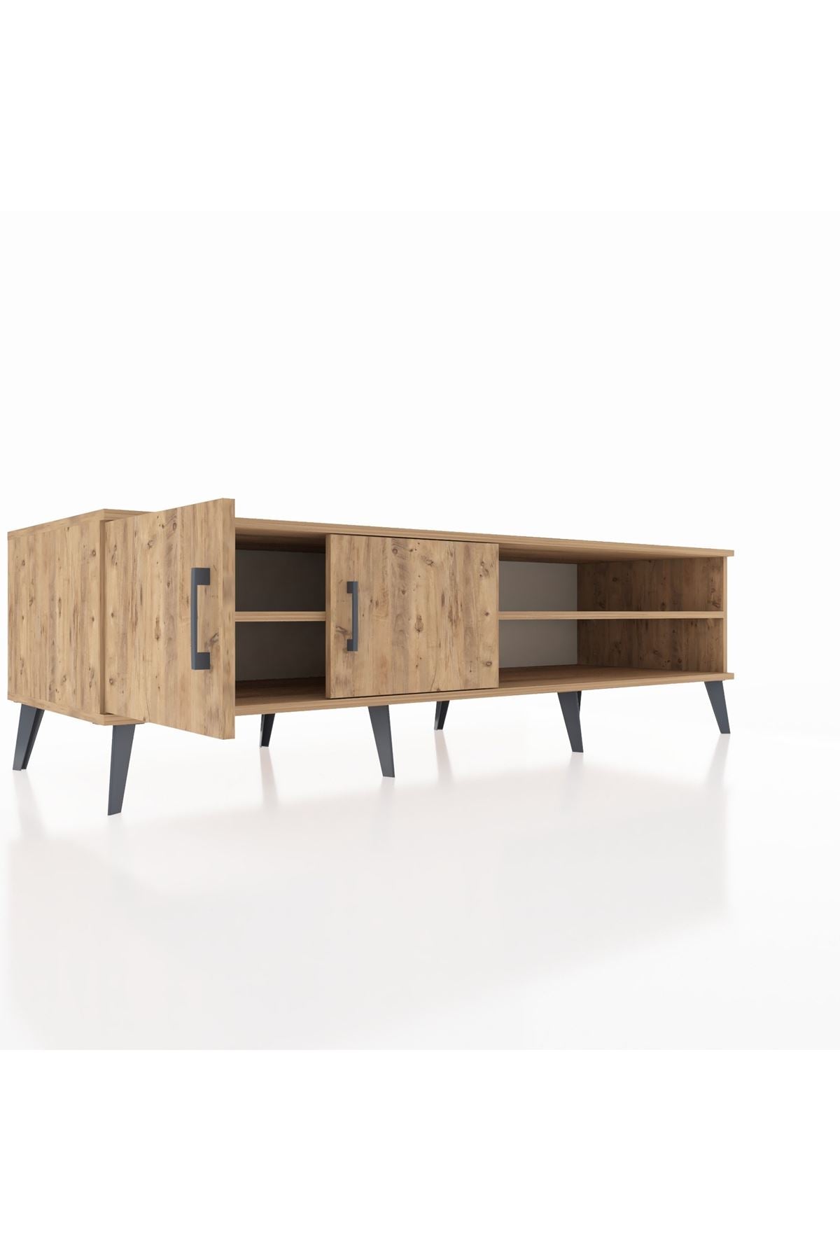 Kronos TV Ünitesi 2 Raflı 2 Kapaklı 176x59x51 Çam-Çam/Çam