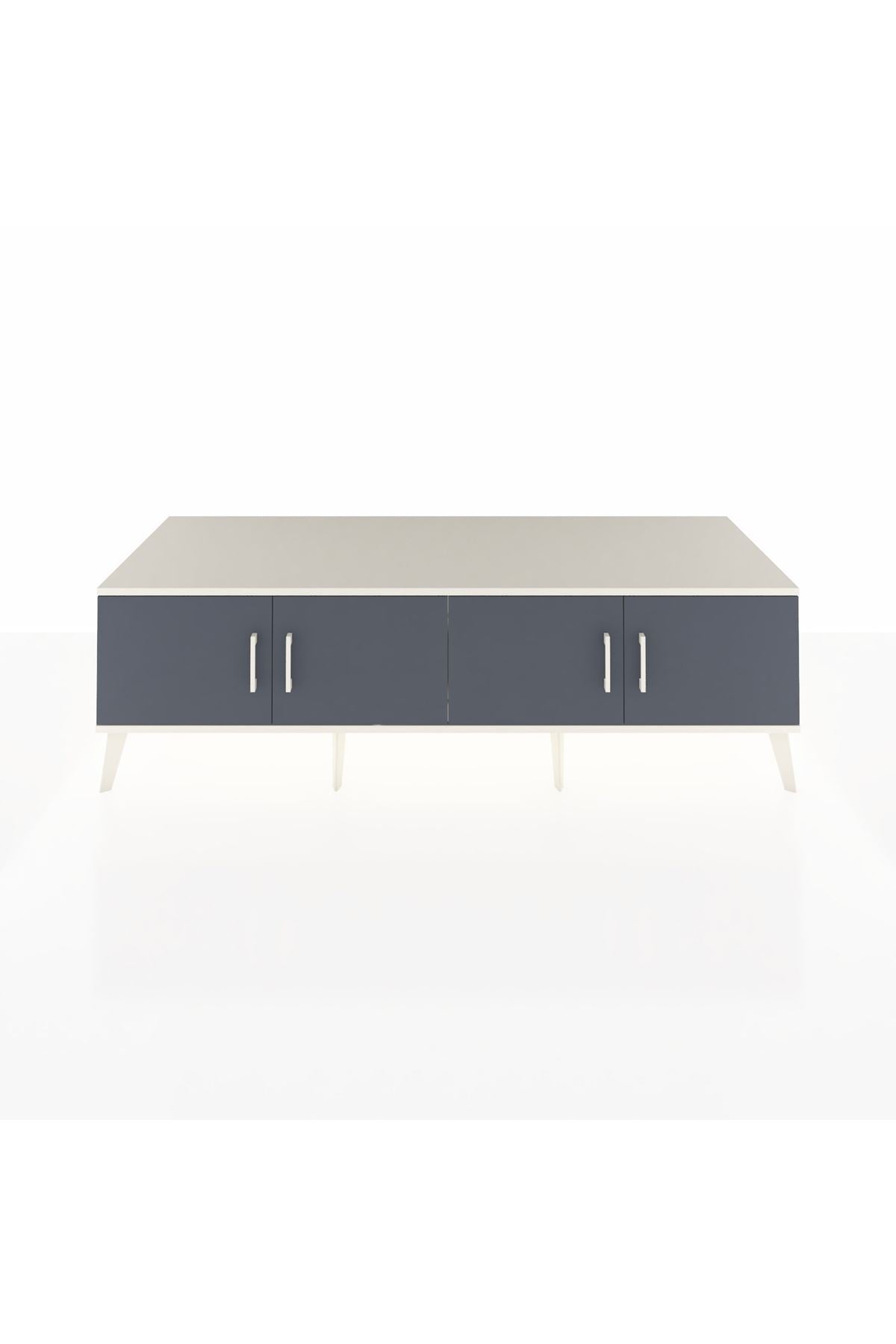 Kronos TV Ünitesi 2 Raflı 4 Kapaklı 176x59x51 Aytaşı-Antrasit/Aytaşı