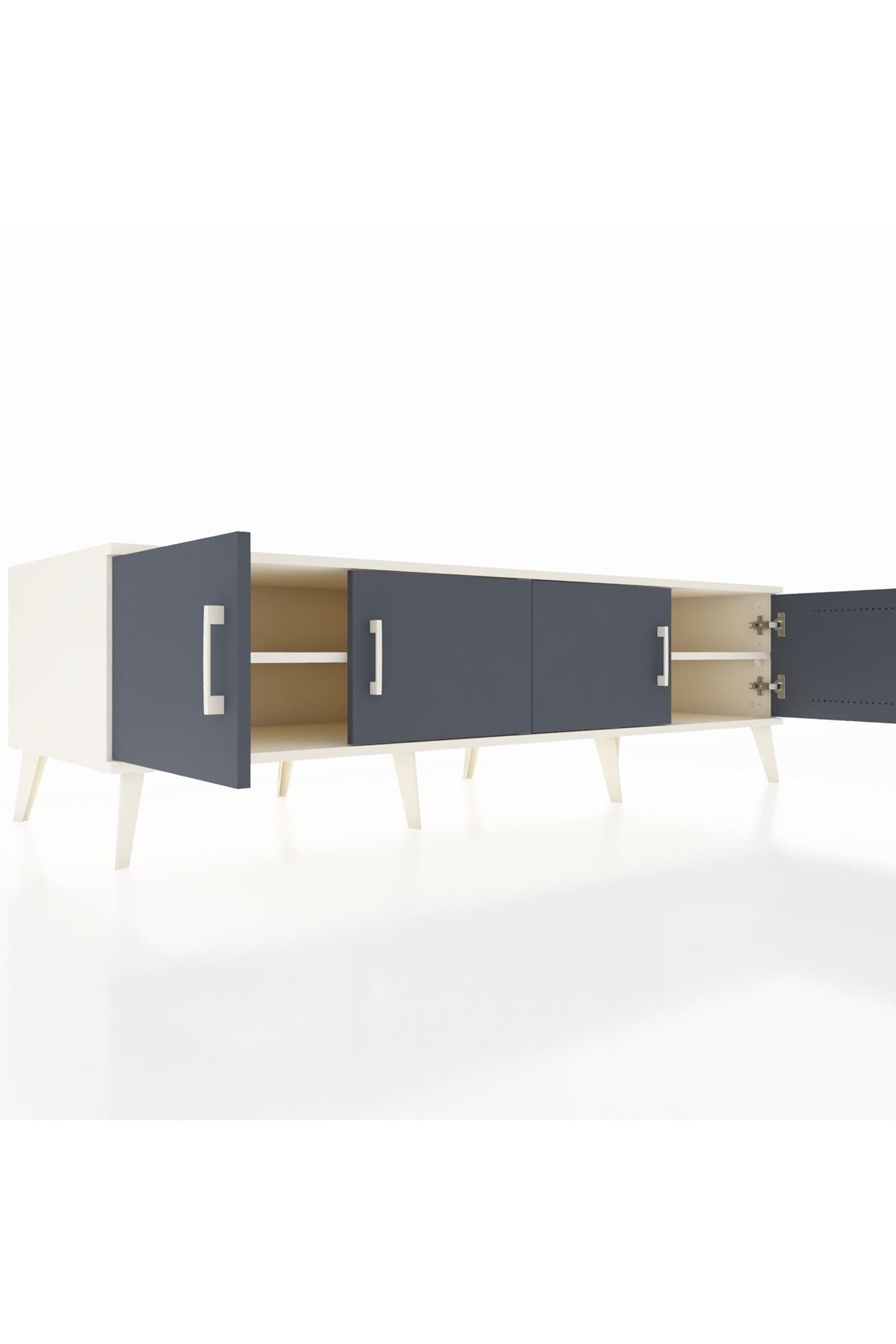 Kronos TV Ünitesi 2 Raflı 4 Kapaklı 176x59x51 Aytaşı-Antrasit/Aytaşı