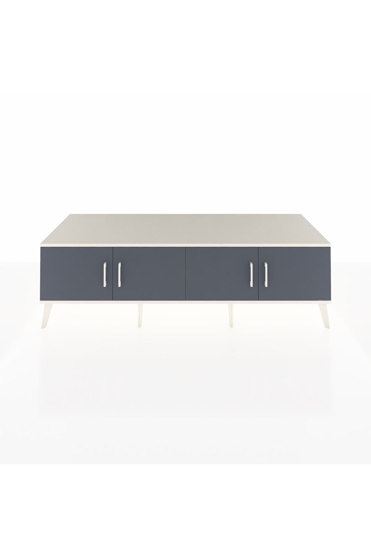 Kronos TV Ünitesi 2 Raflı 4 Kapaklı 176x59x51 Aytaşı-Antrasit/Çam