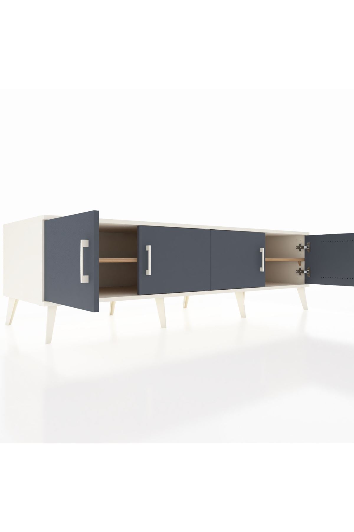 Kronos TV Ünitesi 2 Raflı 4 Kapaklı 176x59x51 Aytaşı-Antrasit/Çam