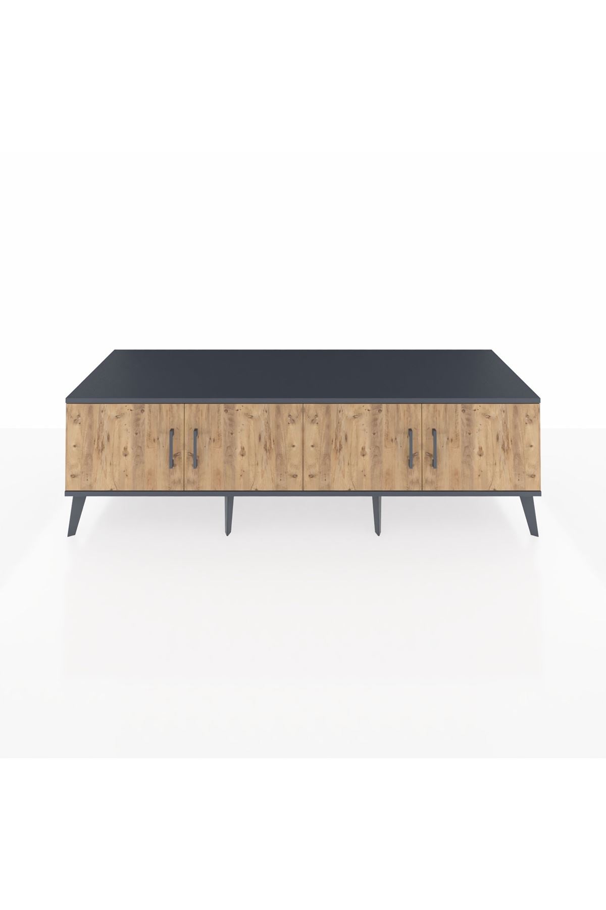 Kronos TV Ünitesi 2 Raflı 4 Kapaklı 176x59x51 Antrasit-Çam/Aytaşı