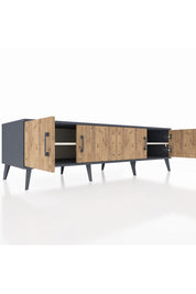 Kronos TV Ünitesi 2 Raflı 4 Kapaklı 176x59x51 Antrasit-Çam/Aytaşı