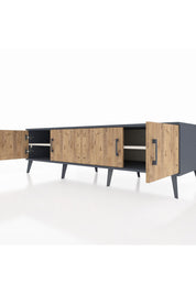 Kronos TV Ünitesi 2 Raflı 4 Kapaklı 176x59x51 Antrasit-Çam/Aytaşı