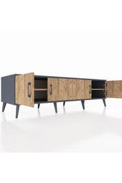 Kronos TV Ünitesi 2 Raflı 4 Kapaklı 176x59x51 Antrasit-Çam/Çam