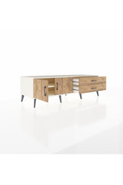 Kronos TV Ünitesi Tek Raflı 2 Çekmeceli 2 Kapaklı 176x59x51 Aytaşı-Çam/Çam