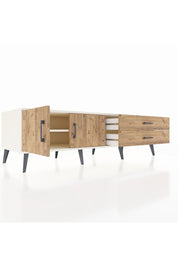 Kronos TV Ünitesi Tek Raflı 2 Çekmeceli 2 Kapaklı 176x59x51 Aytaşı-Çam/Çam