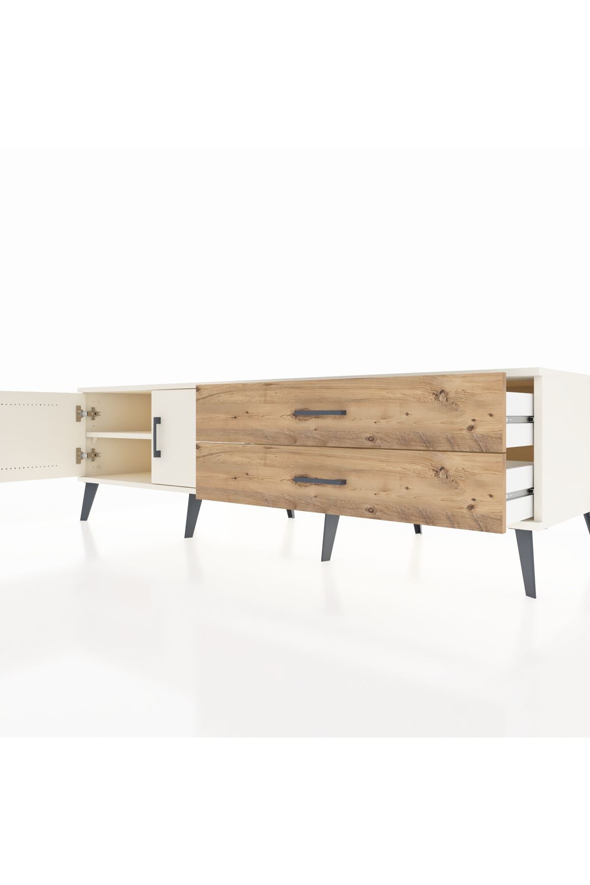 Kronos TV Ünitesi Tek Raflı 2 Çekmeceli 2 Kapaklı 176x59x51 Aytaşı-Aytaşı/Çam