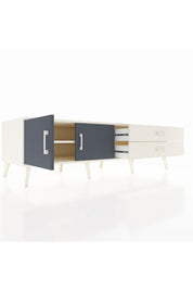 Kronos TV Ünitesi Tek Raflı 2 Çekmeceli 2 Kapaklı 176x59x51 Aytaşı-Antrasit/Aytaşı