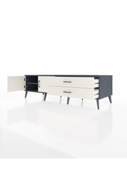 Kronos TV Ünitesi Tek Raflı 2 Çekmeceli 2 Kapaklı 176x59x51 Antrasit-Aytaşı/Aytaşı