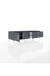 Kronos TV Ünitesi Tek Raflı 2 Çekmeceli 2 Kapaklı 176x59x51 Antrasit-Antrasit/Antrasit
