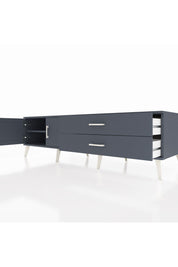 Kronos TV Ünitesi Tek Raflı 2 Çekmeceli 2 Kapaklı 176x59x51 Antrasit-Antrasit/Antrasit