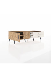 Kronos TV Ünitesi Tek Raflı 2 Çekmeceli 2 Kapaklı 176x59x51 Çam-Çam/Aytaşı