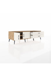 Kronos TV Ünitesi Tek Raflı 2 Çekmeceli 2 Kapaklı 176x59x51 Çam-Aytaşı/Aytaşı