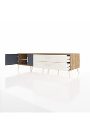 Kronos TV Ünitesi Tek Raflı 2 Çekmeceli 2 Kapaklı 176x59x51 Çam-Antrasit/Aytaşı